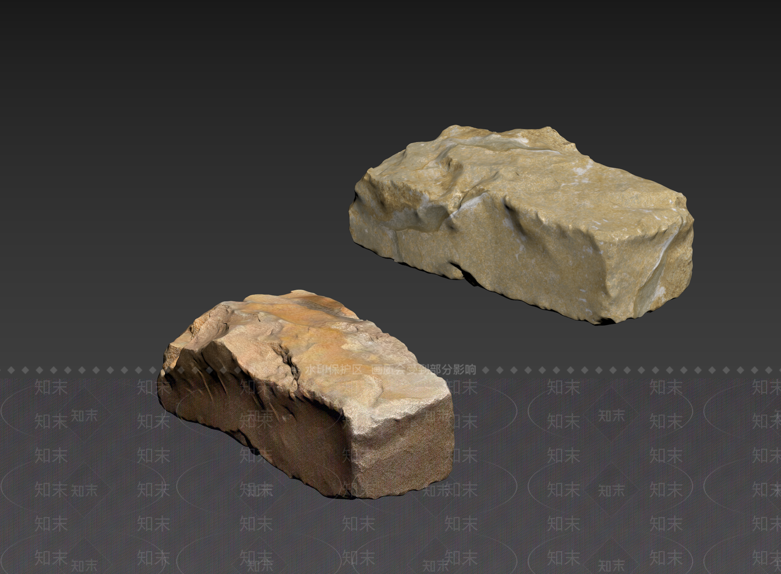 侘寂石头3D模型下载【ID:1234698526】