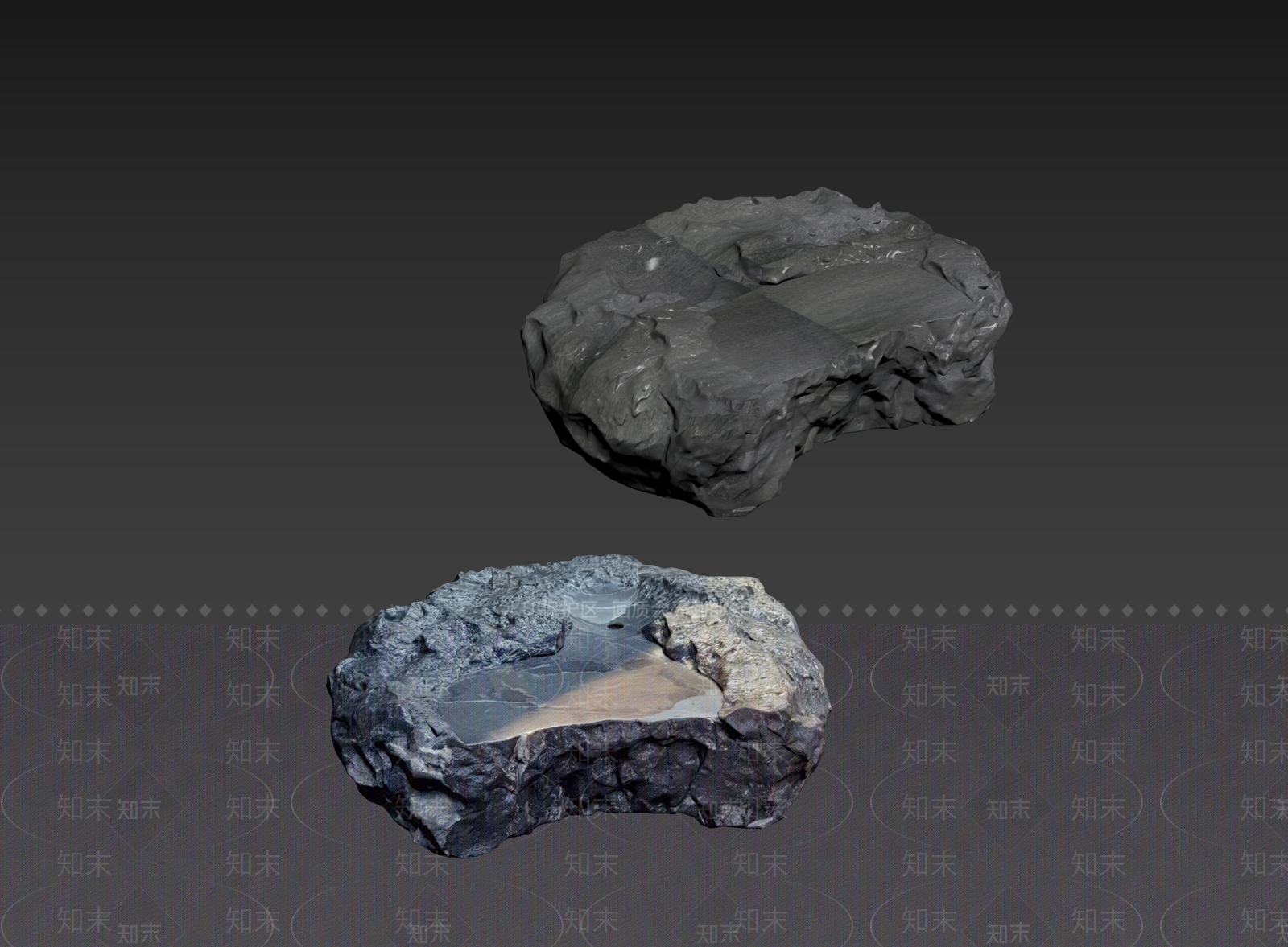 侘寂石头3D模型下载【ID:1234698742】