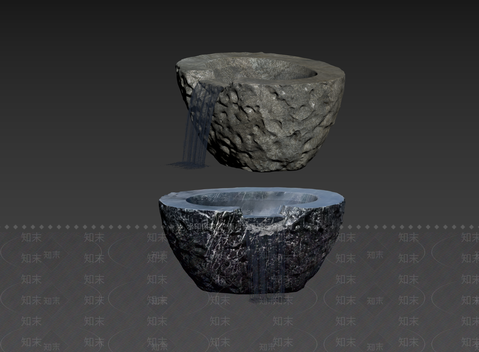 侘寂跌水3D模型下载【ID:1234698725】