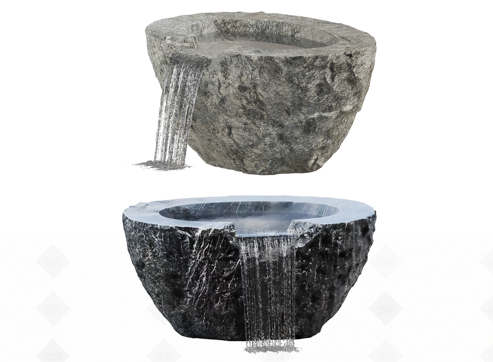 侘寂跌水3D模型下载【ID:1234698725】