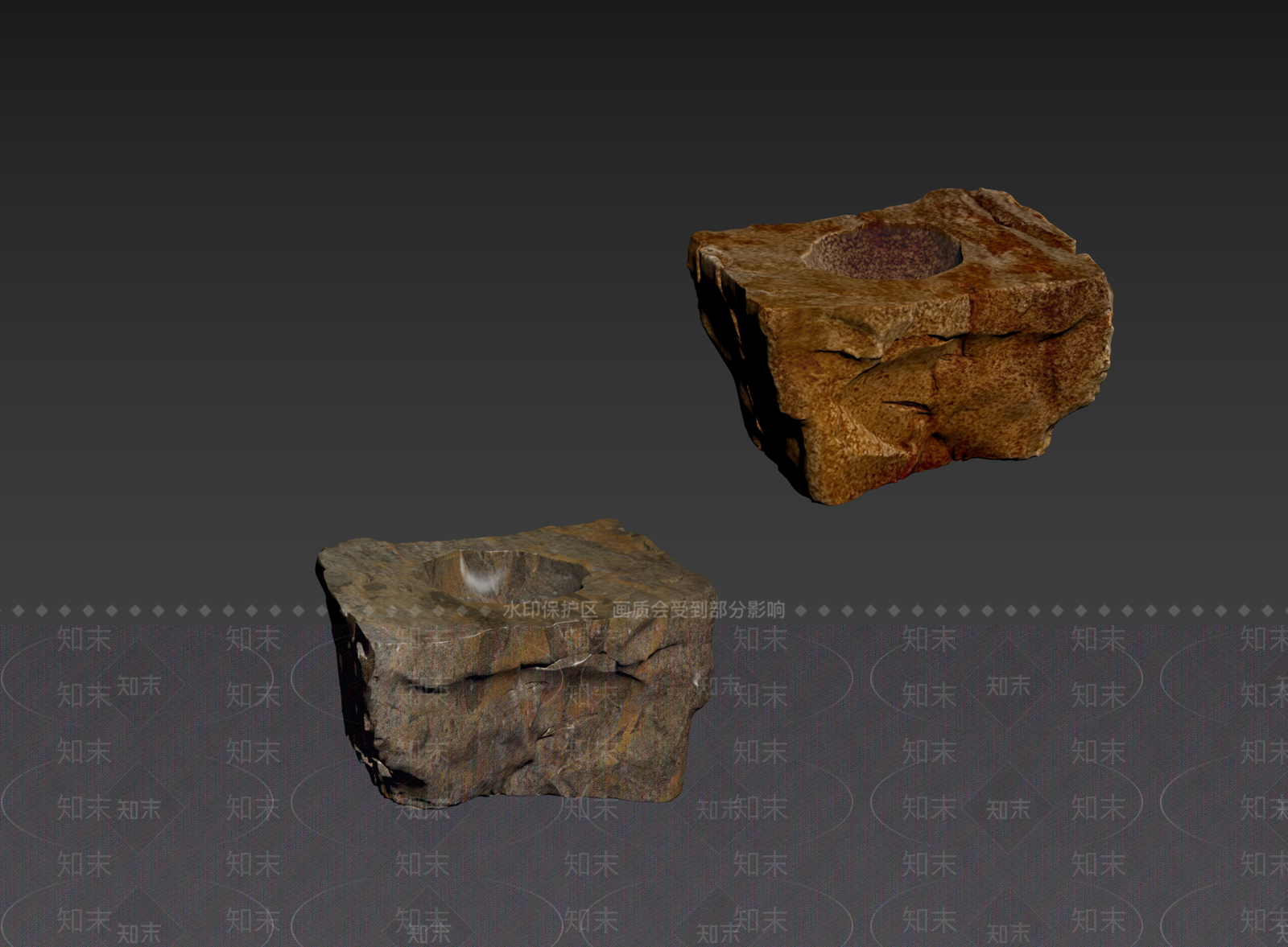 侘寂石头3D模型下载【ID:1234698905】