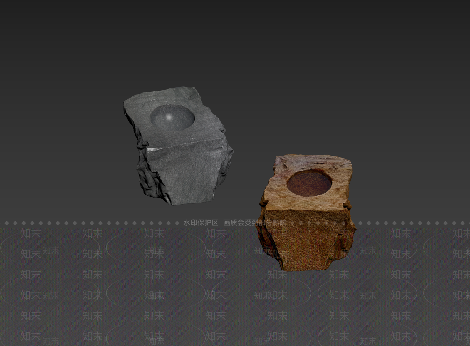 侘寂石头3D模型下载【ID:1234699014】
