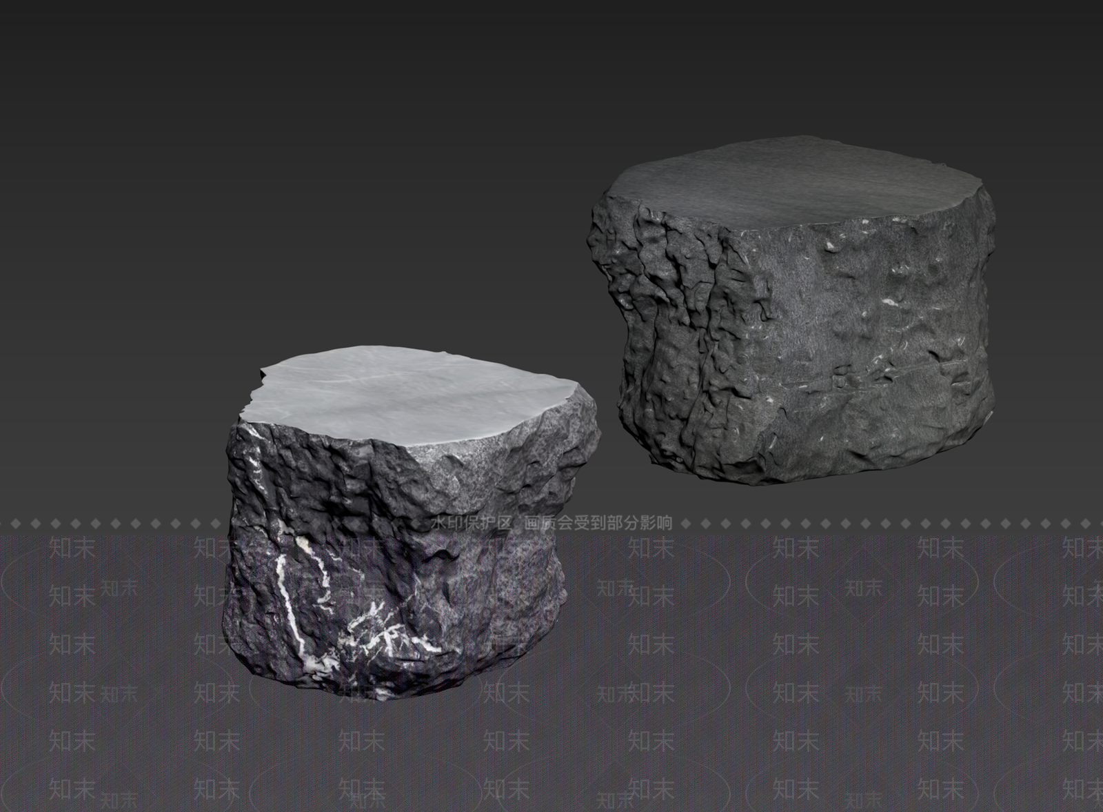 侘寂石头3D模型下载【ID:1234699471】