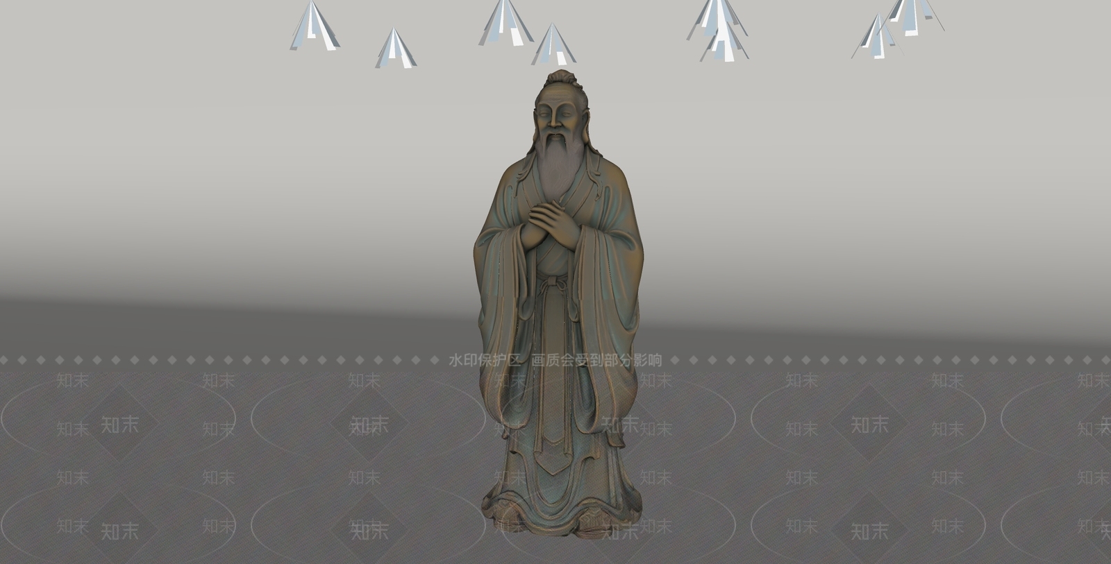 中式雕塑摆件SU模型下载【ID:1234699874】