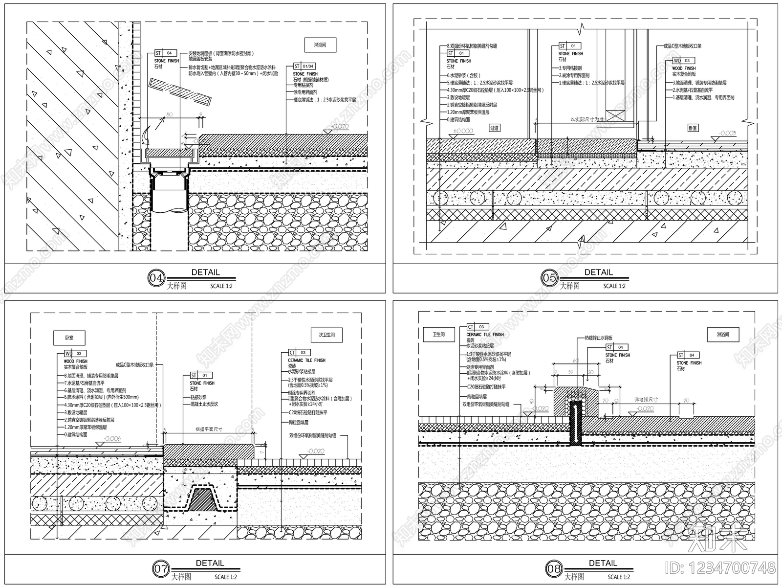 2026最新地面地板节点图通用版cad施工图下载【ID:1234700748】