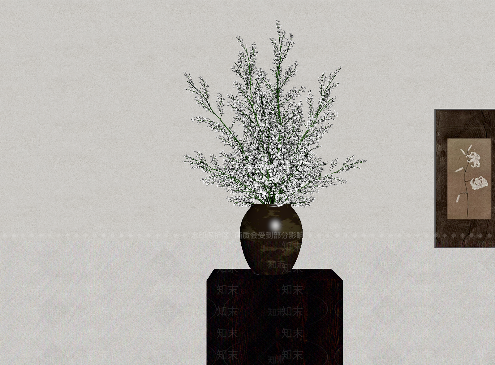 侘寂花艺SU模型下载【ID:1234704127】
