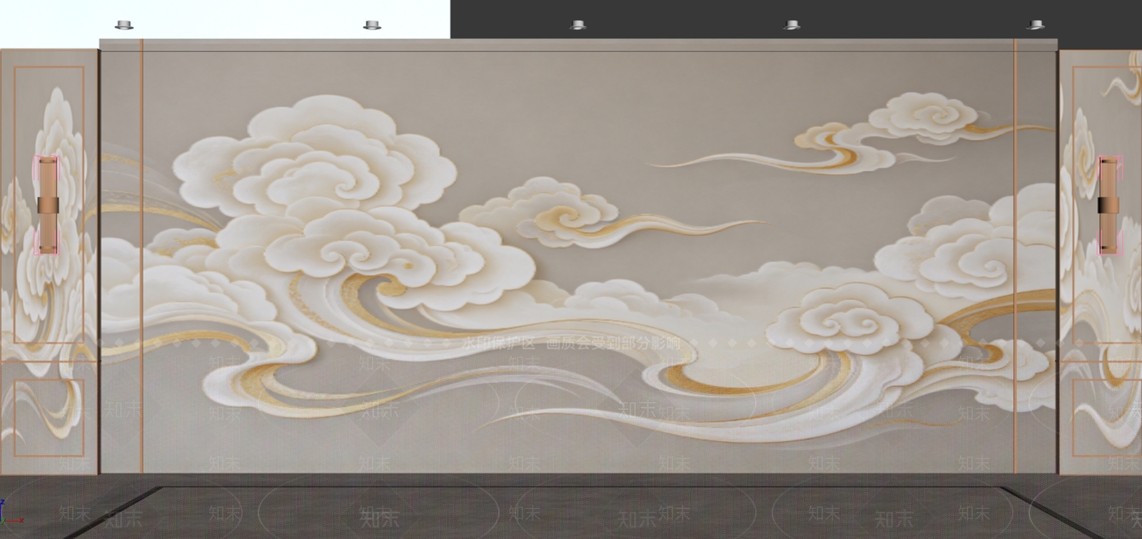 新中式电视背景墙3D模型下载【ID:1234704896】