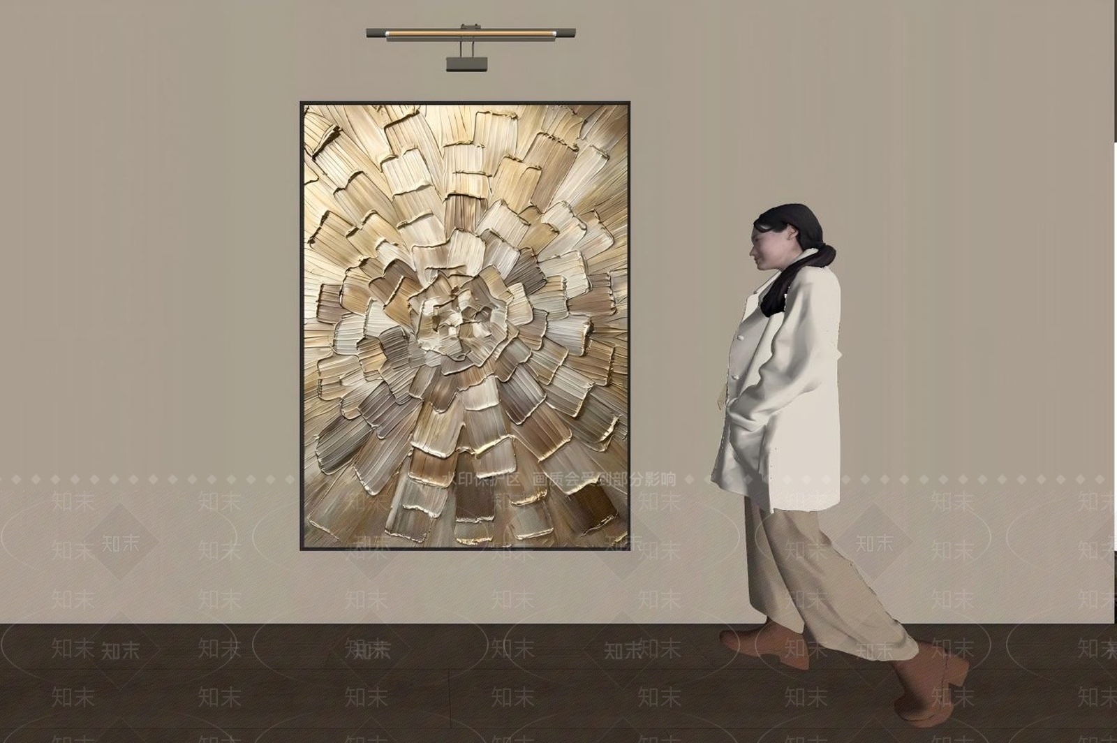 奶油风抽象画SU模型下载【ID:1234705805】