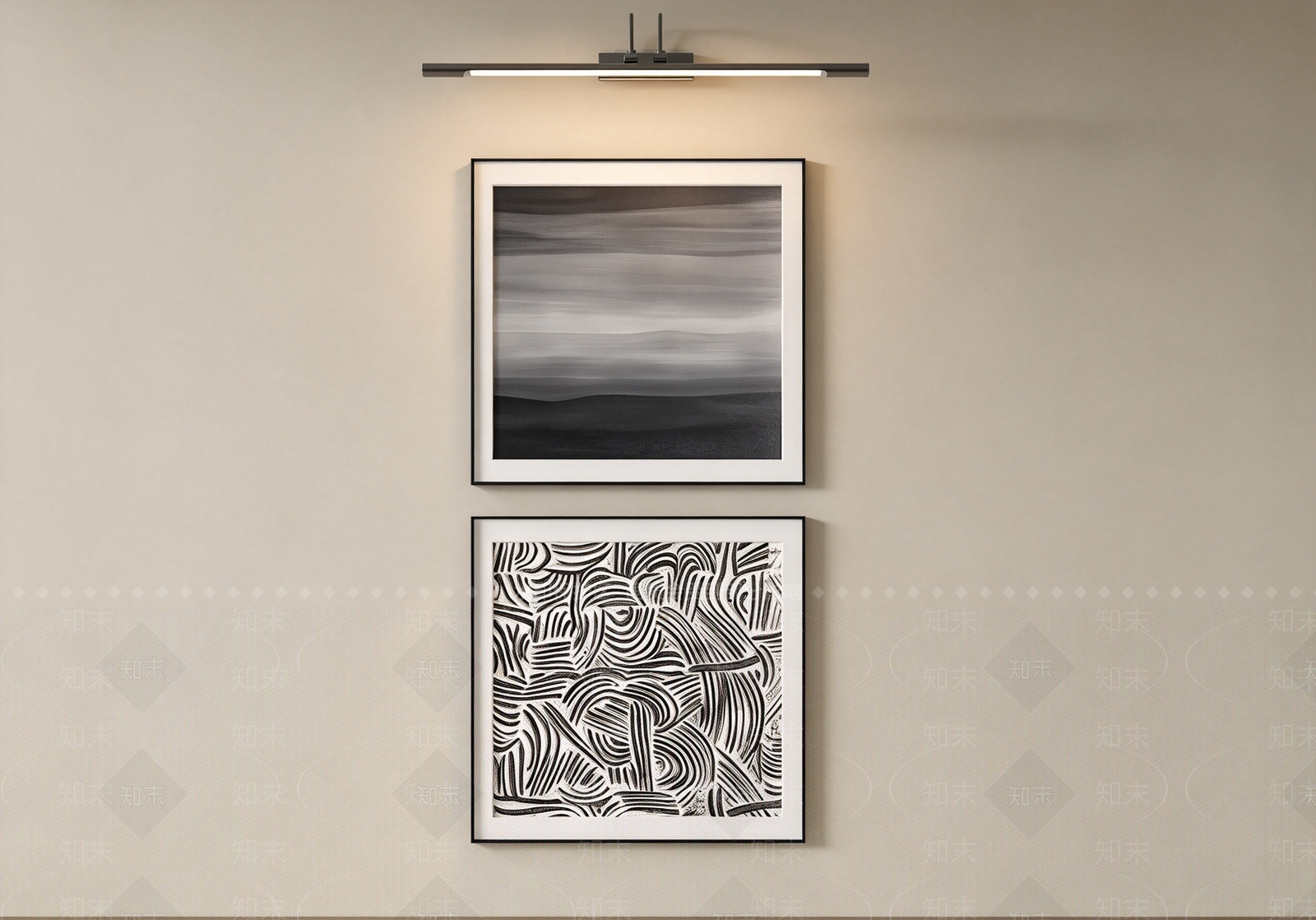 现代简约挂画组合SU模型下载【ID:1234705952】