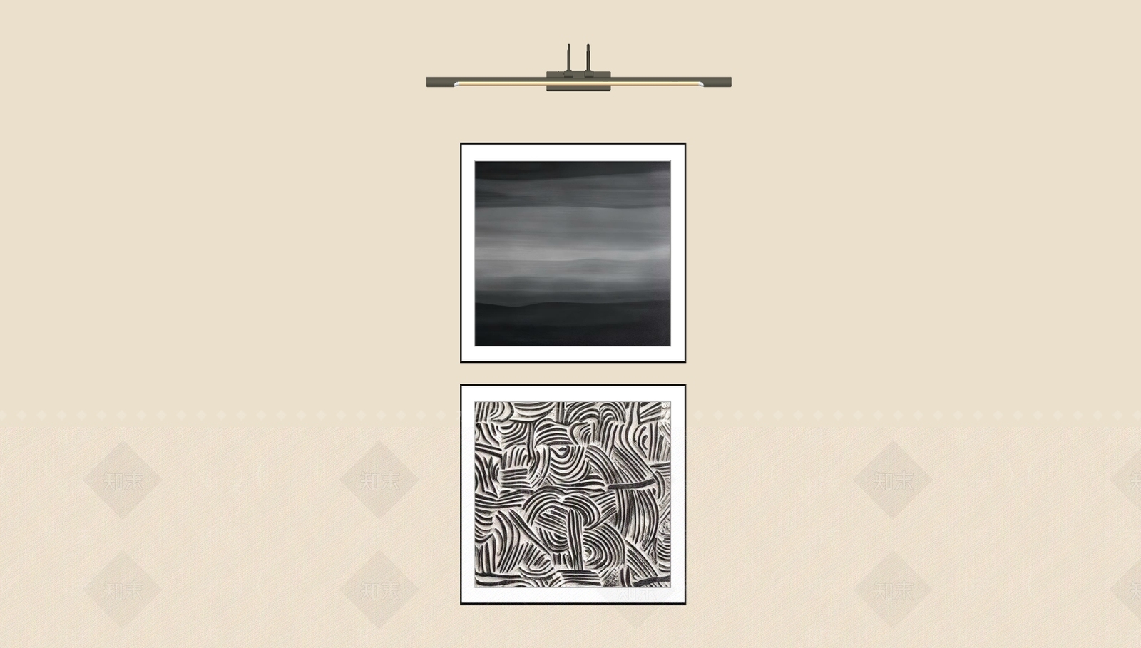 现代简约挂画组合SU模型下载【ID:1234705952】