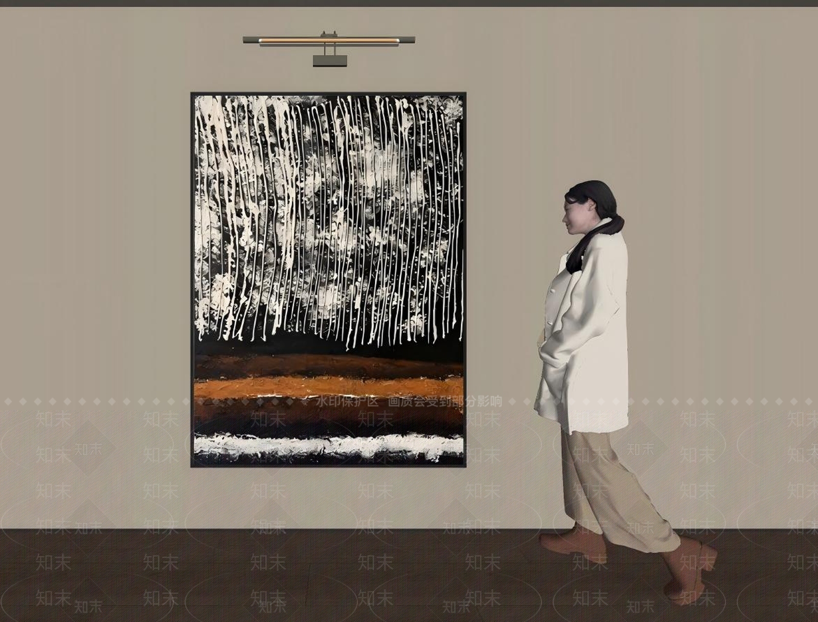 奶油风抽象画SU模型下载【ID:1234706136】