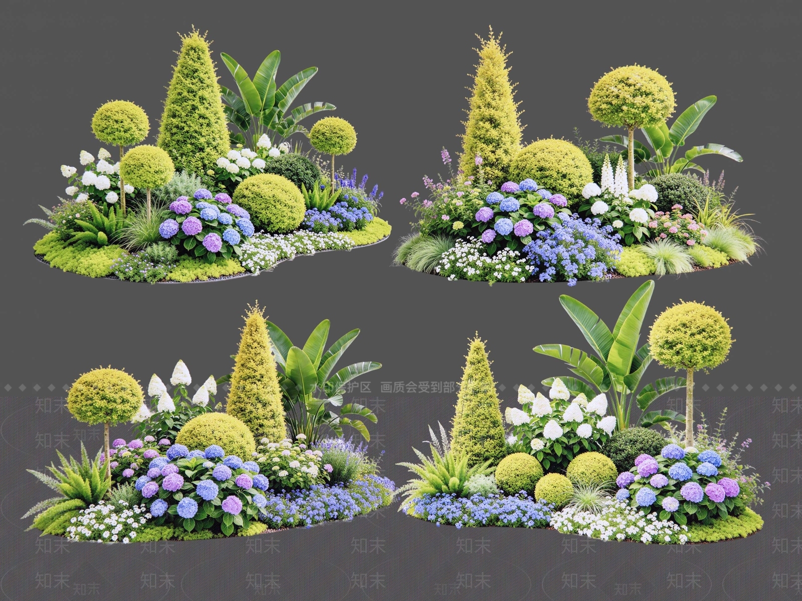 现代主义花境SU模型下载【ID:1234707616】