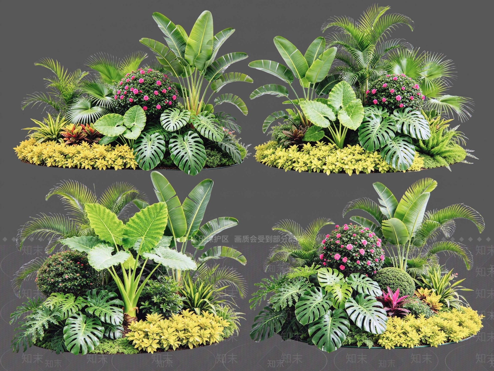 现代主义花境SU模型下载【ID:1234707757】