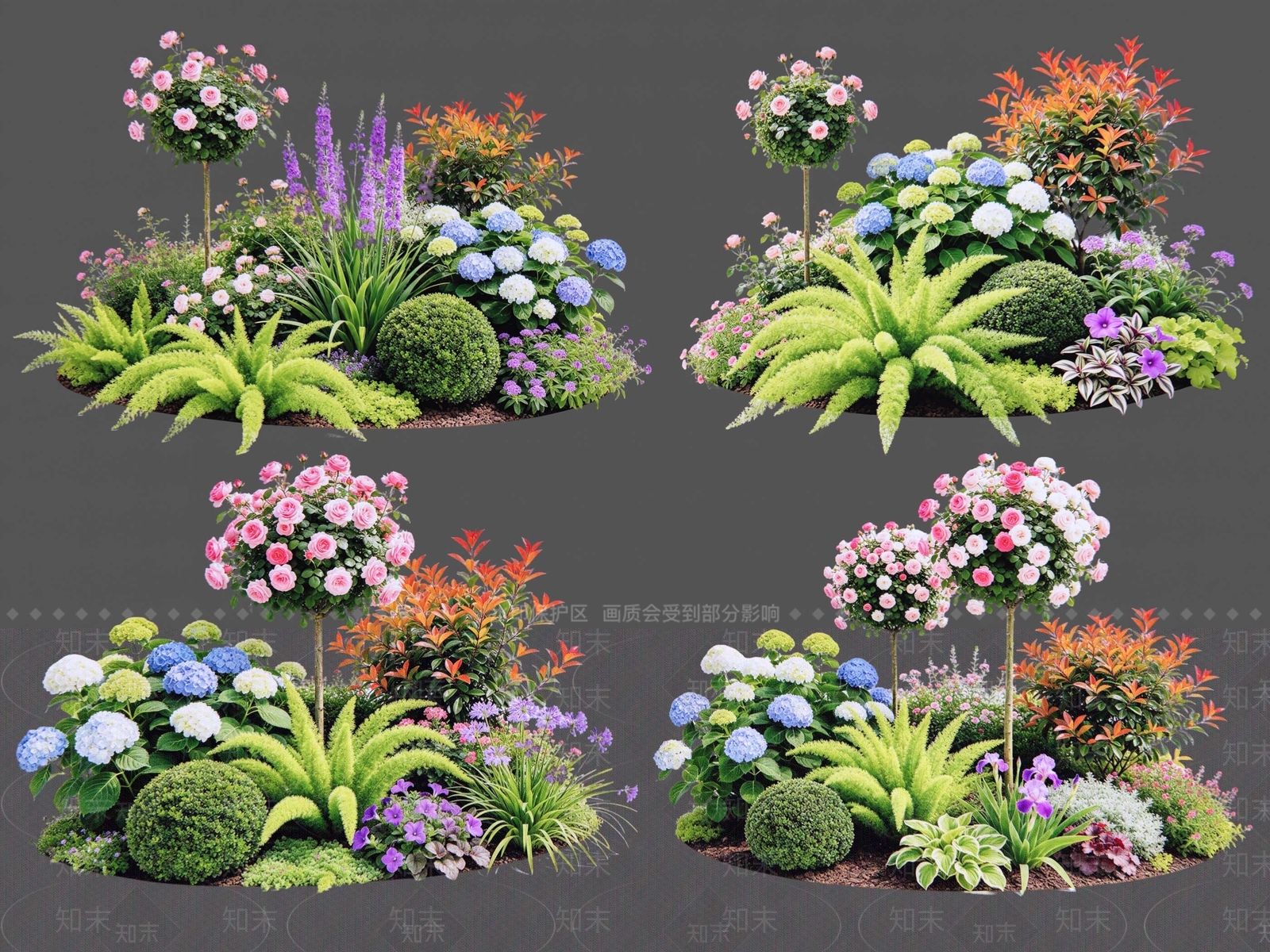 美式花境SU模型下载【ID:1234708048】