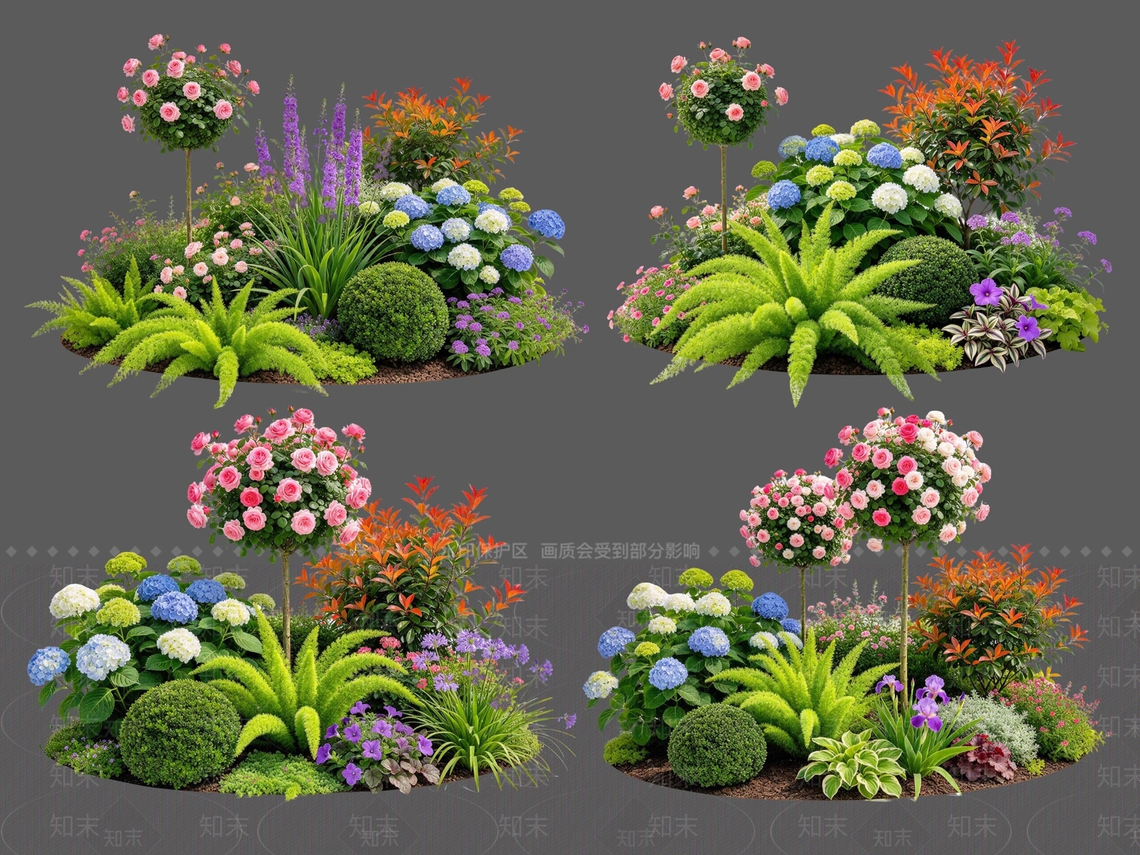 美式花境SU模型下载【ID:1234708048】
