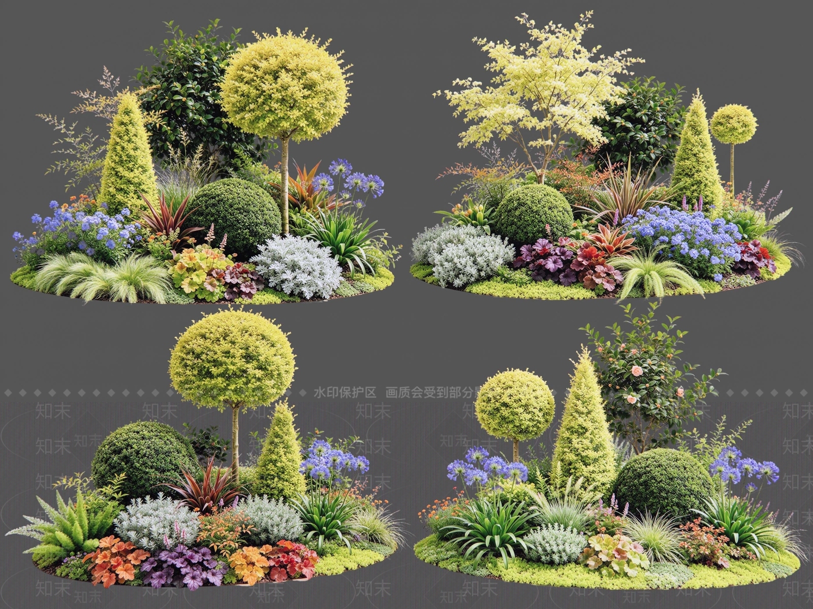 现代主义花境SU模型下载【ID:1234708149】