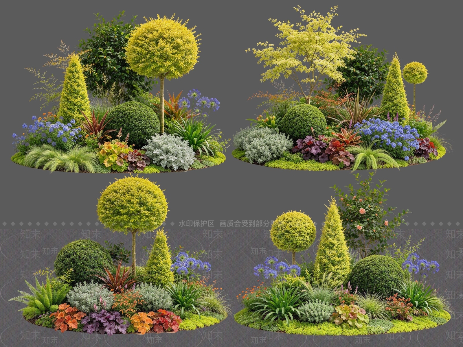 现代主义花境SU模型下载【ID:1234708149】