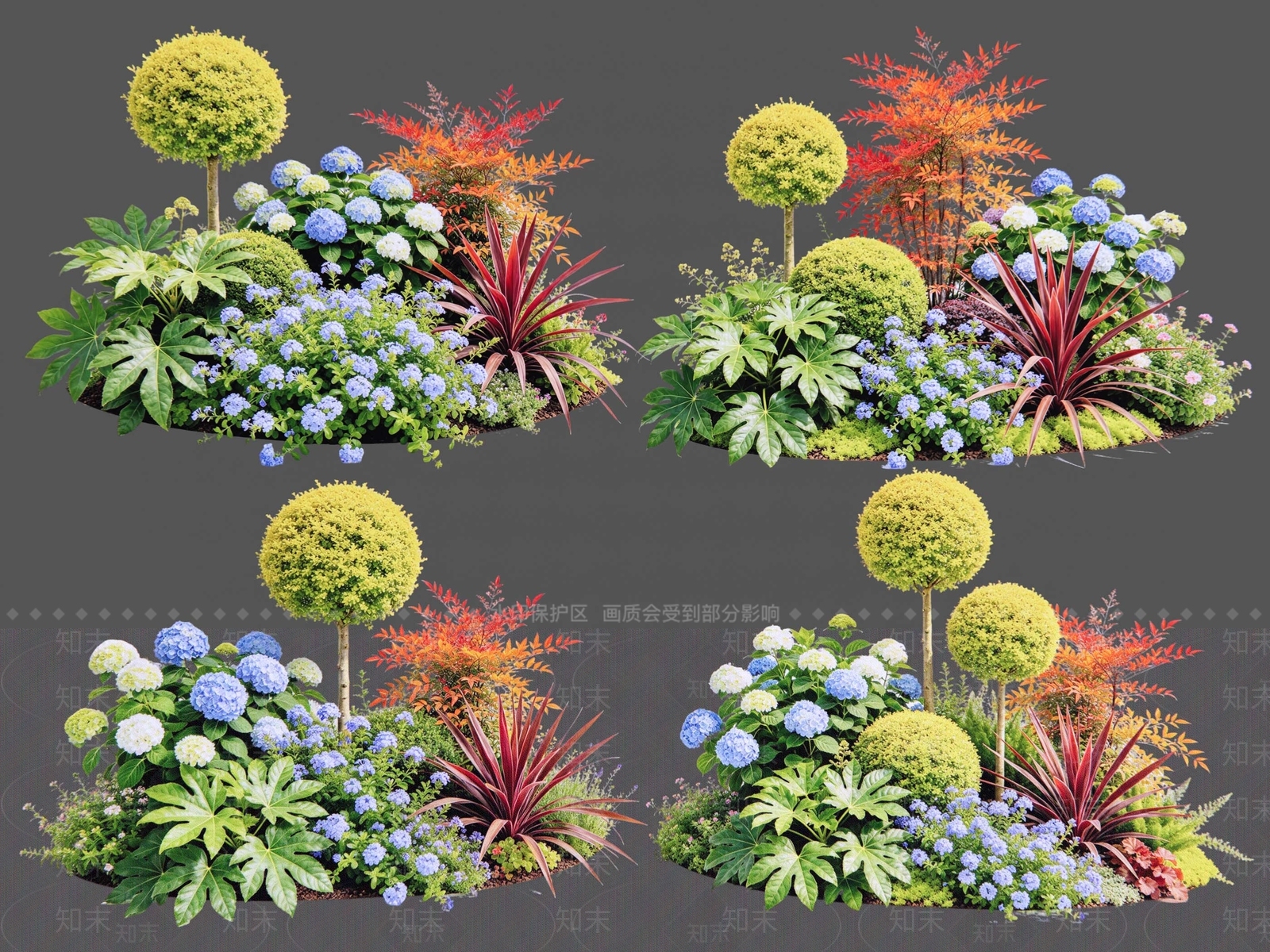 现代主义花境SU模型下载【ID:1234708210】
