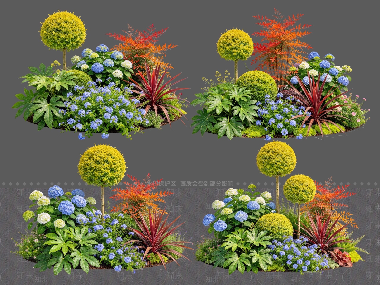 现代主义花境SU模型下载【ID:1234708210】