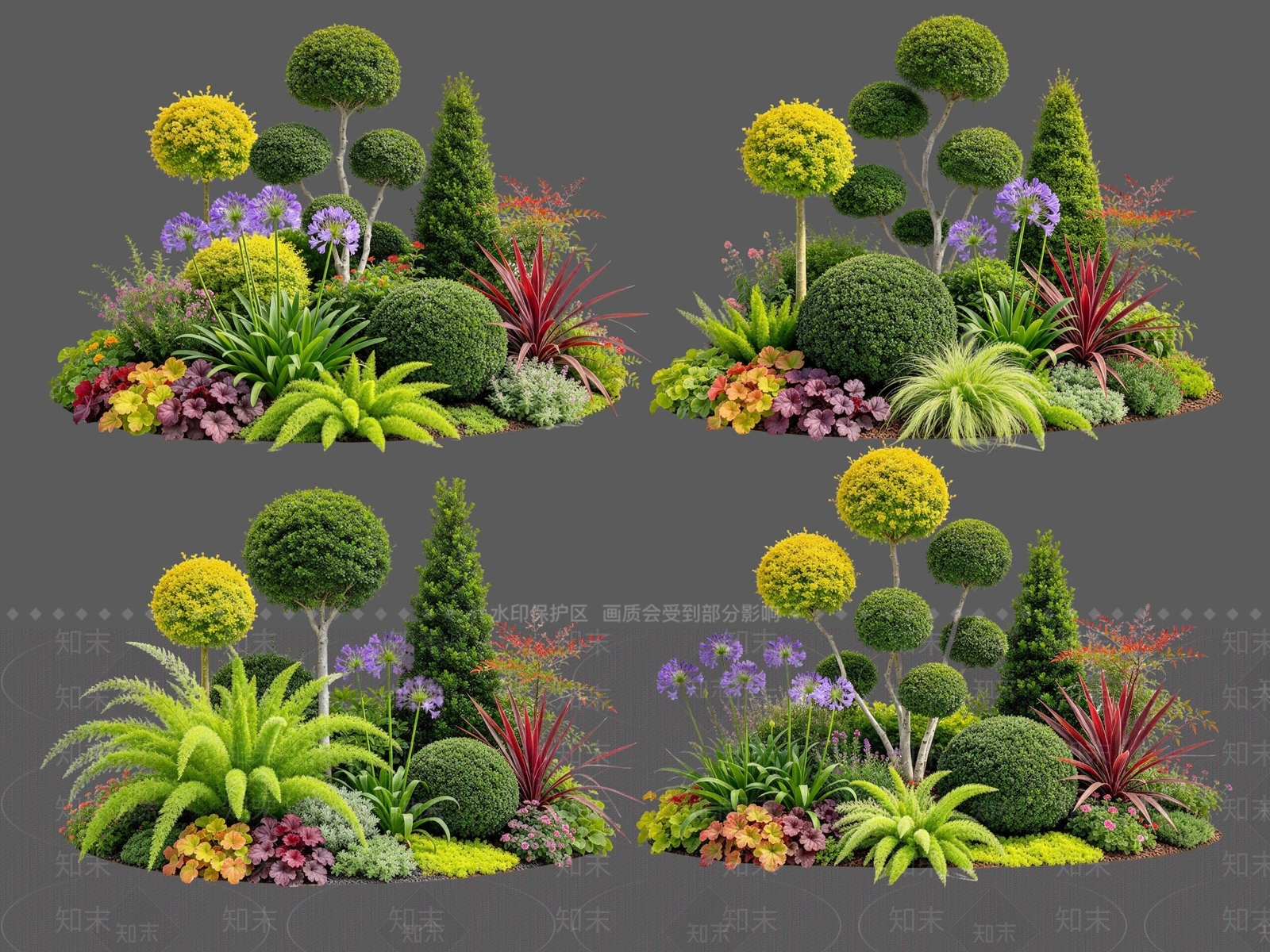 现代主义花境SU模型下载【ID:1234708205】