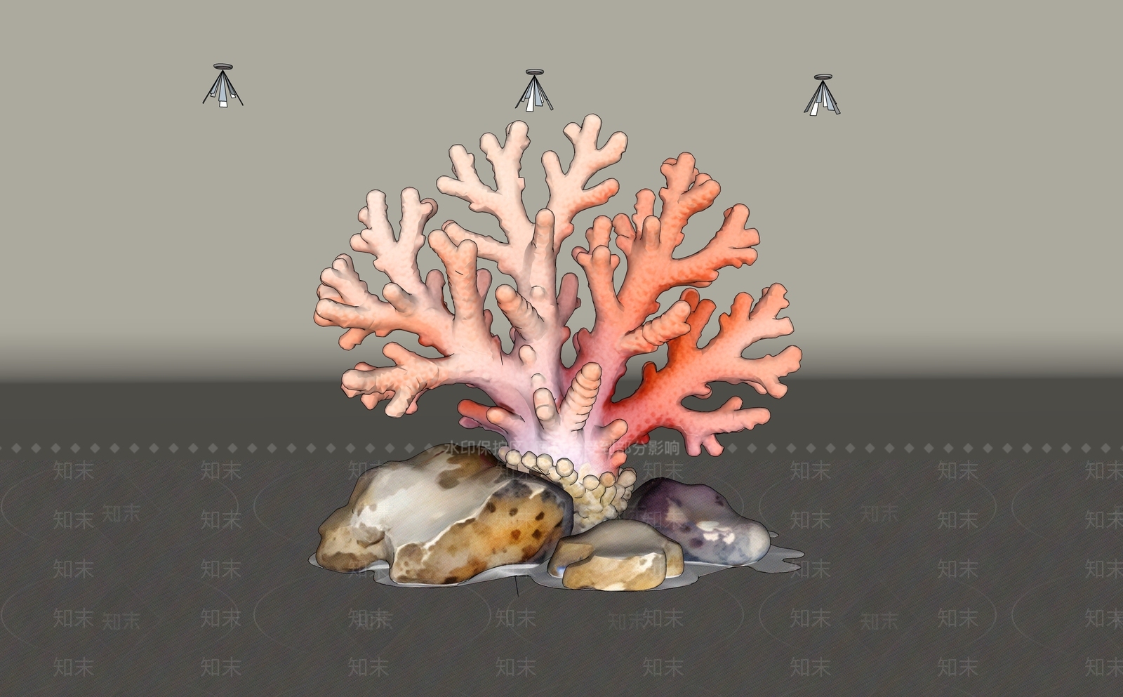 现代雕塑摆件SU模型下载【ID:1234708319】