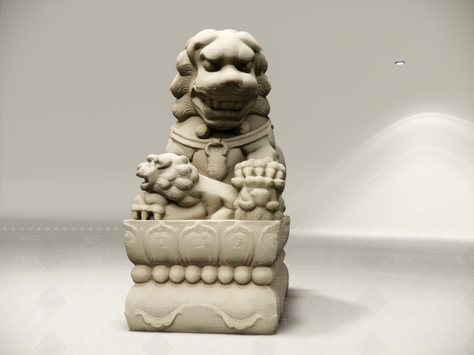 中式雕塑摆件SU模型下载【ID:1234708644】
