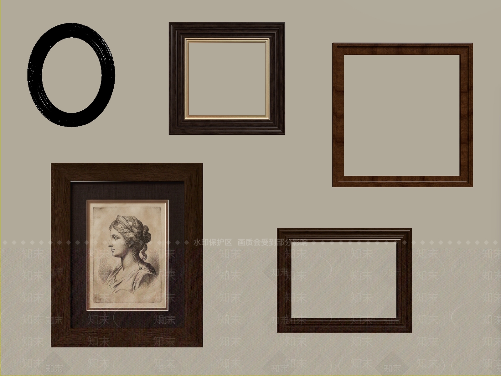 中古风画框SU模型下载【ID:1234709863】