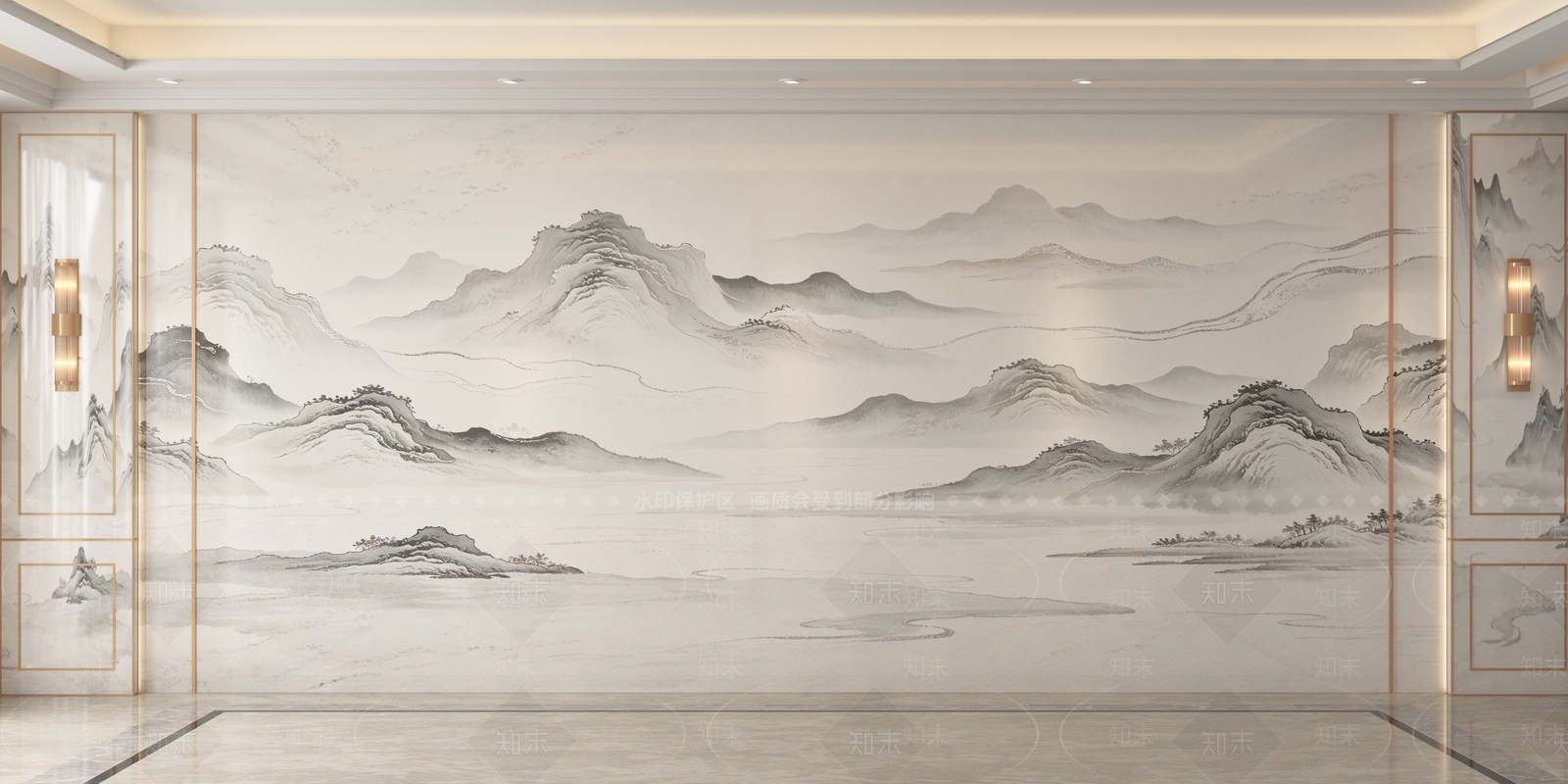 新中式沙发背景墙3D模型下载【ID:1234711518】