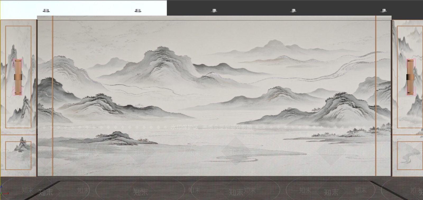 新中式沙发背景墙3D模型下载【ID:1234711518】