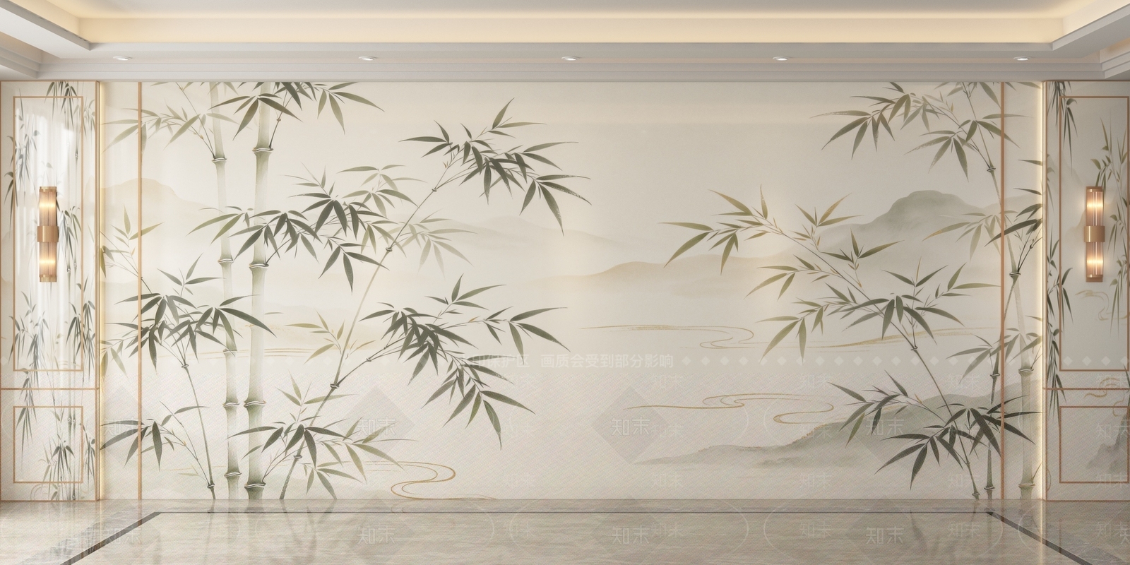 新中式沙发背景墙3D模型下载【ID:1234711635】