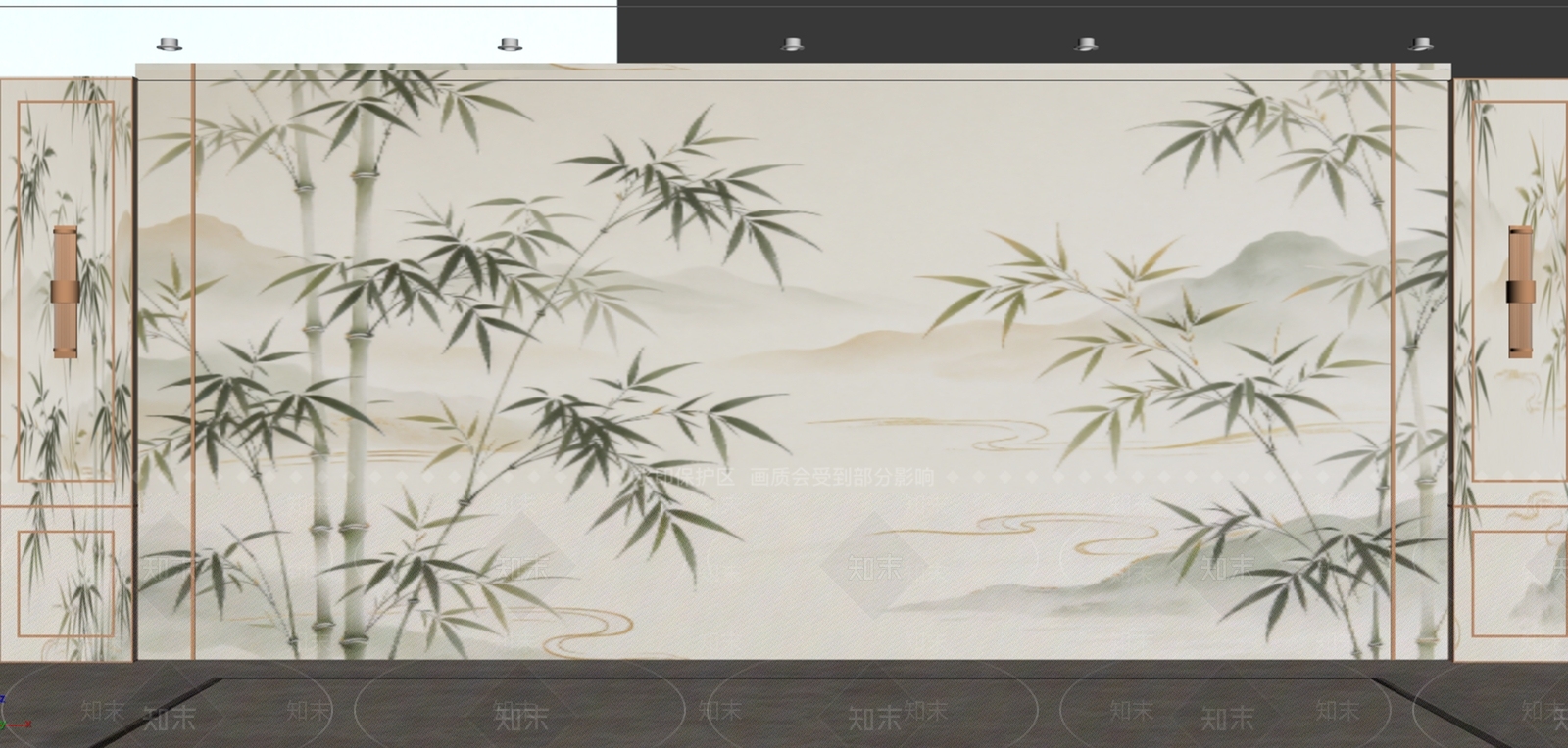 新中式沙发背景墙3D模型下载【ID:1234711635】