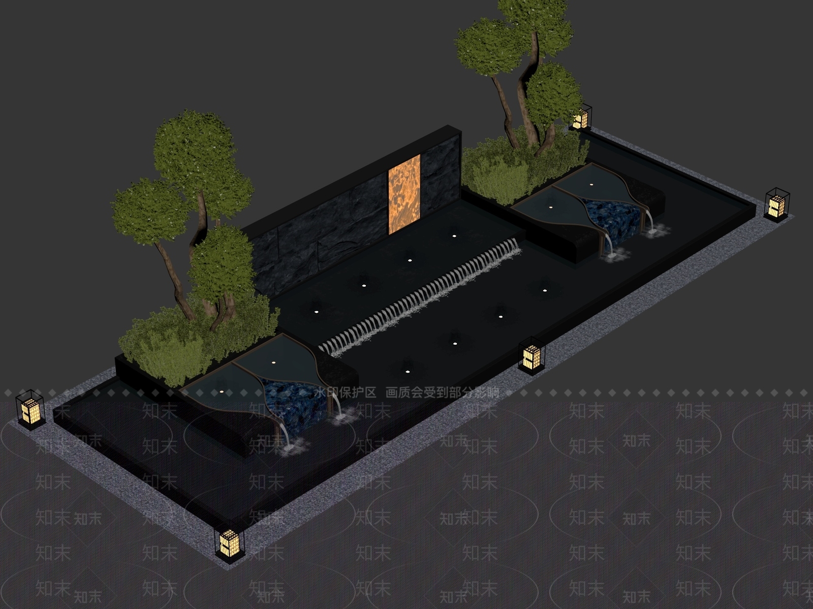 新中式景观喷泉3D模型下载【ID:1234713664】