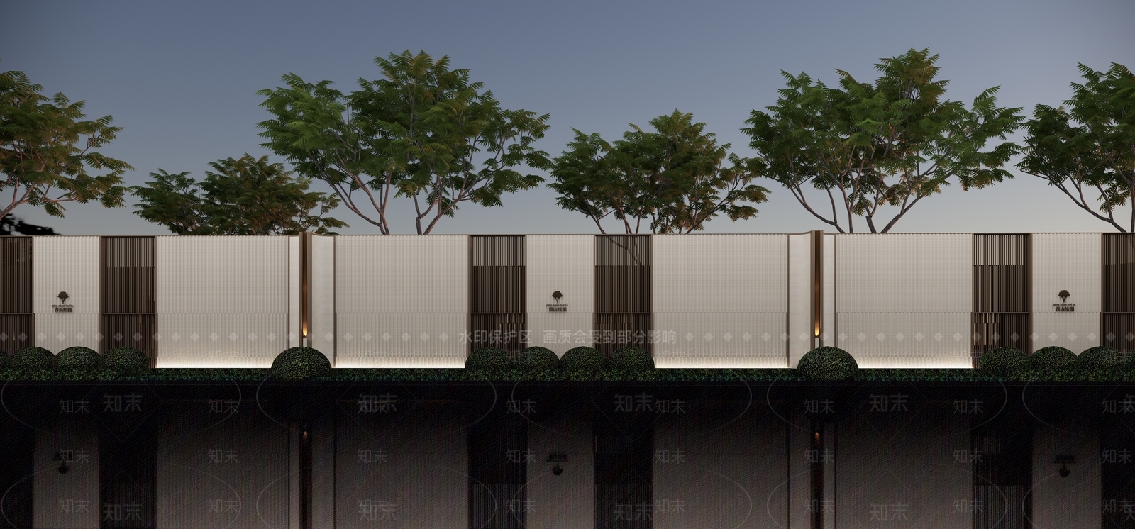 现代主义景墙SU模型草图
