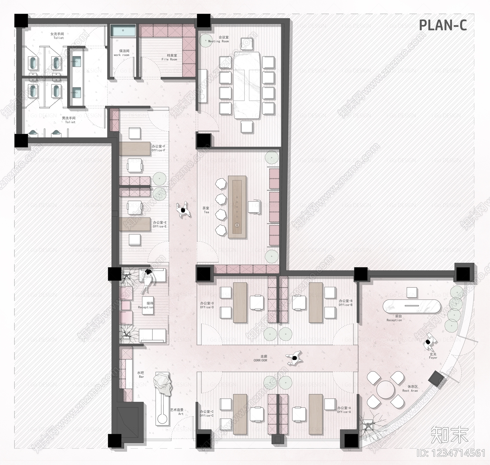 整体办公空间cad施工图下载【ID:1234714561】
