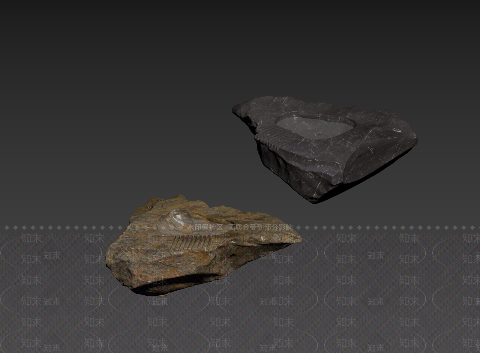 侘寂石头3D模型下载【ID:1234715745】