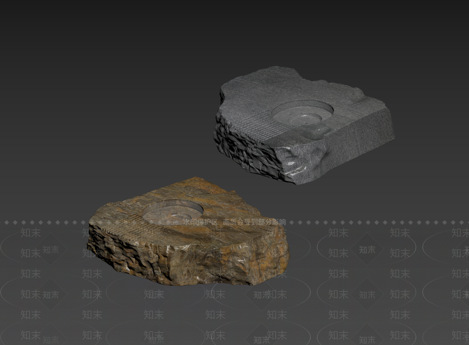 侘寂石头3D模型下载【ID:1234715810】