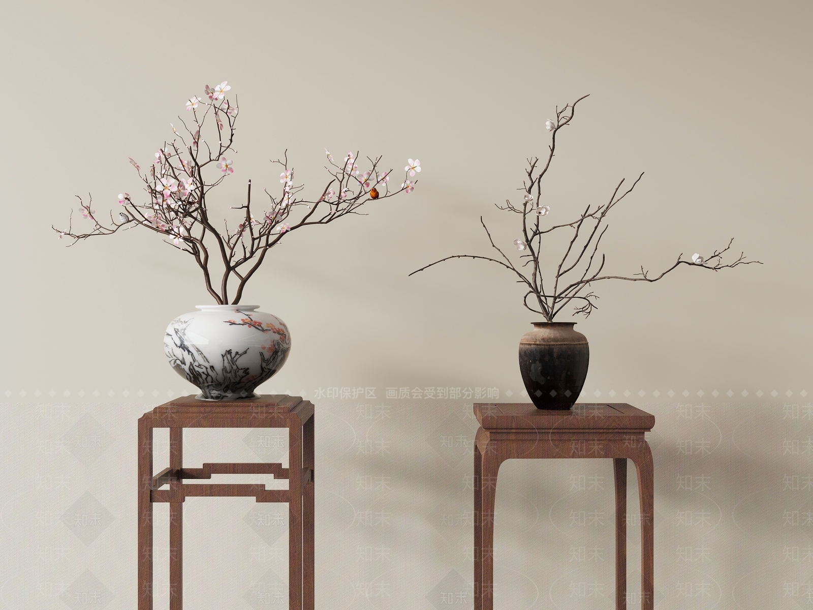 新中式花艺SU模型草图