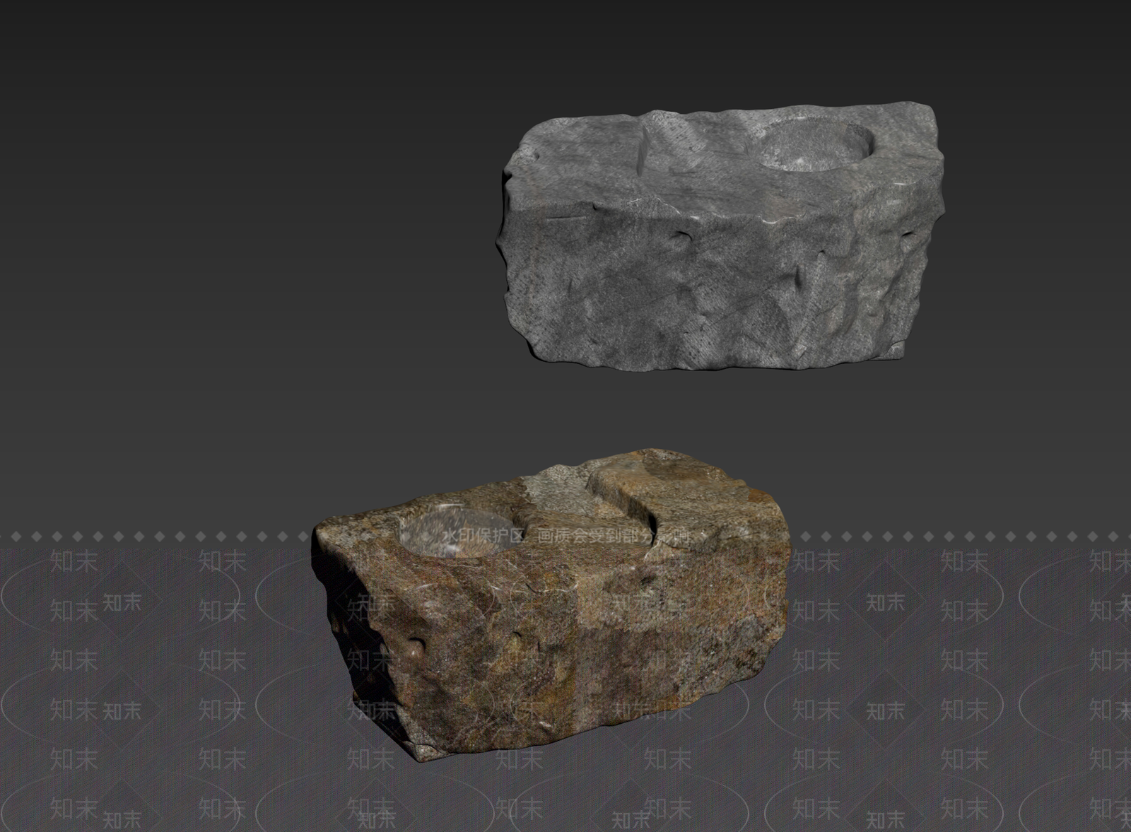 侘寂石头3D模型下载【ID:1234717989】