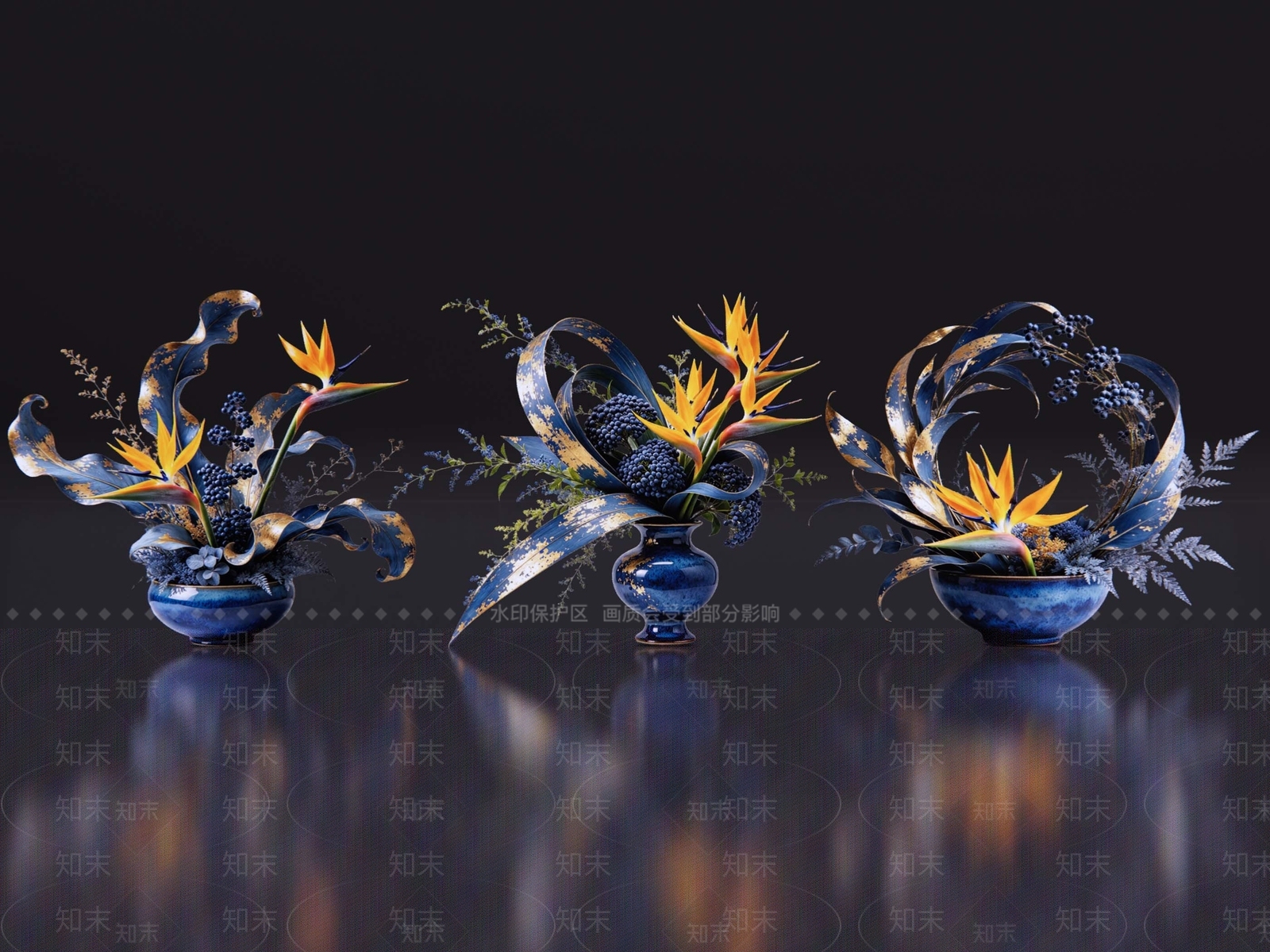 轻奢花艺SU模型下载【ID:1234718279】