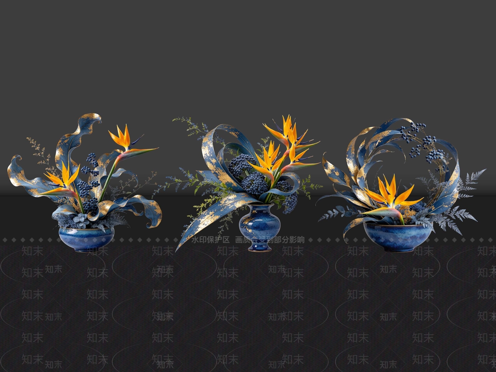 轻奢花艺SU模型下载【ID:1234718279】