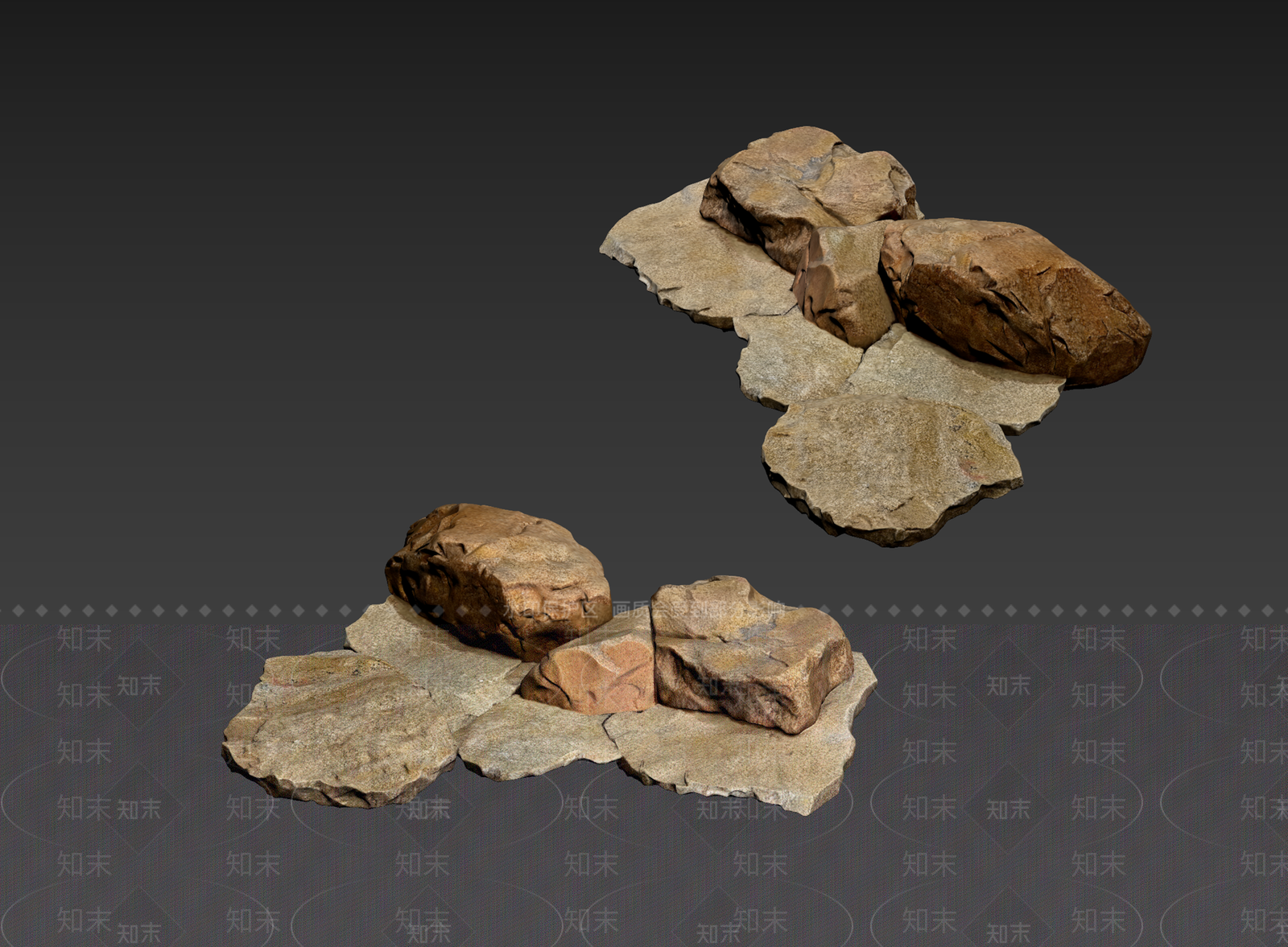 侘寂石头3D模型下载【ID:1234718332】