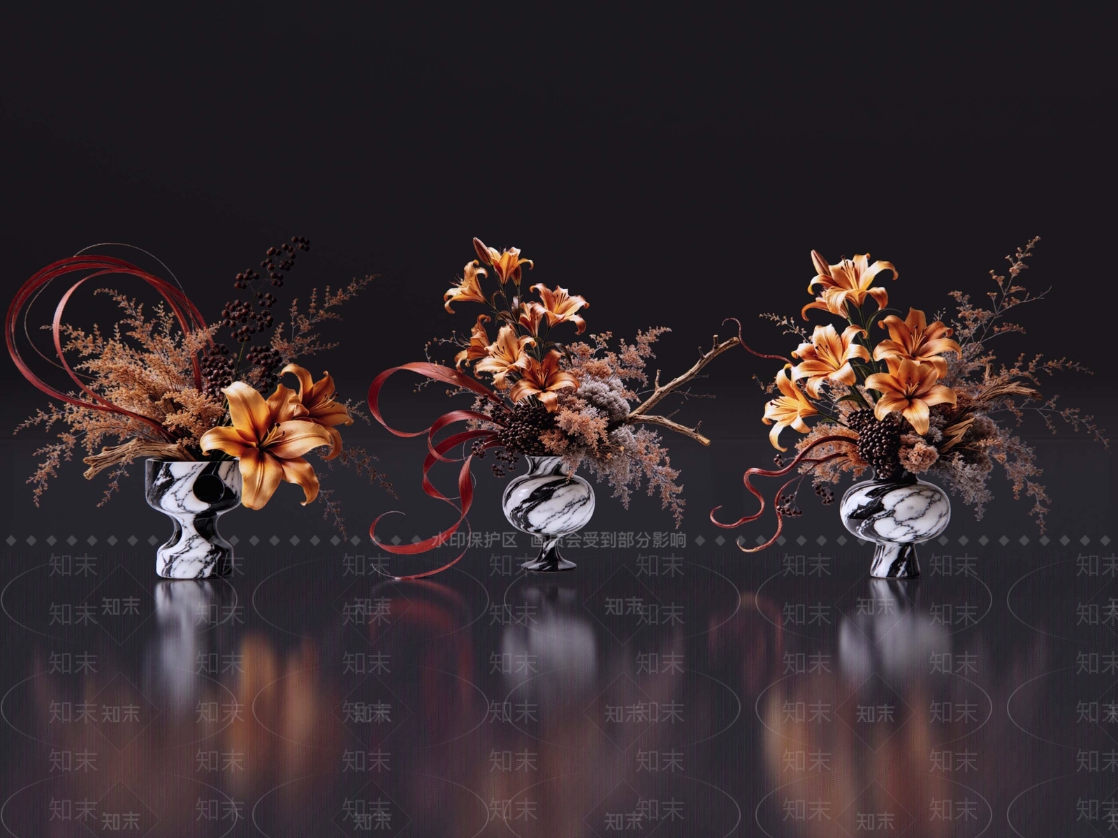轻奢花境SU模型下载【ID:1234718315】