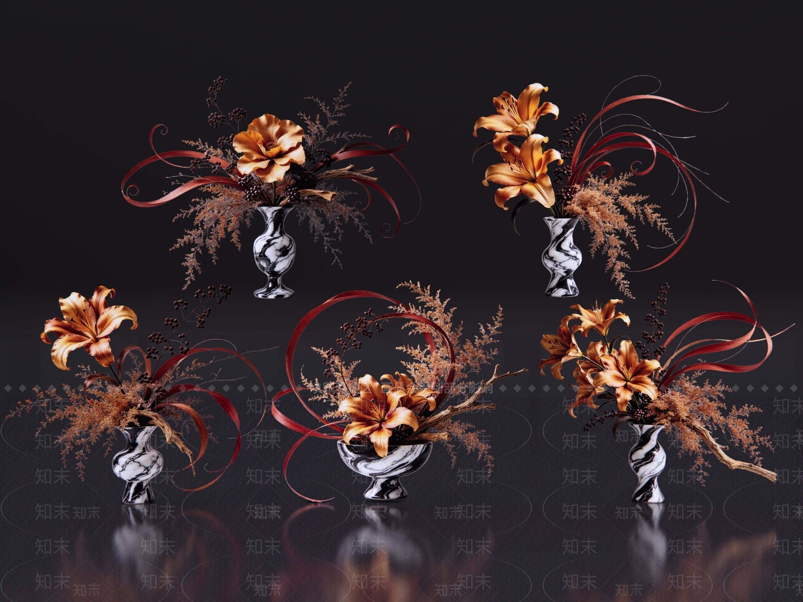 轻奢花境SU模型下载【ID:1234718440】