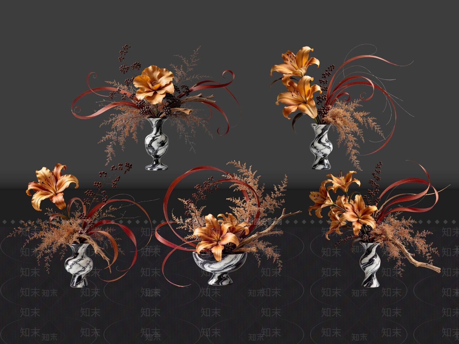 轻奢花境SU模型下载【ID:1234718440】