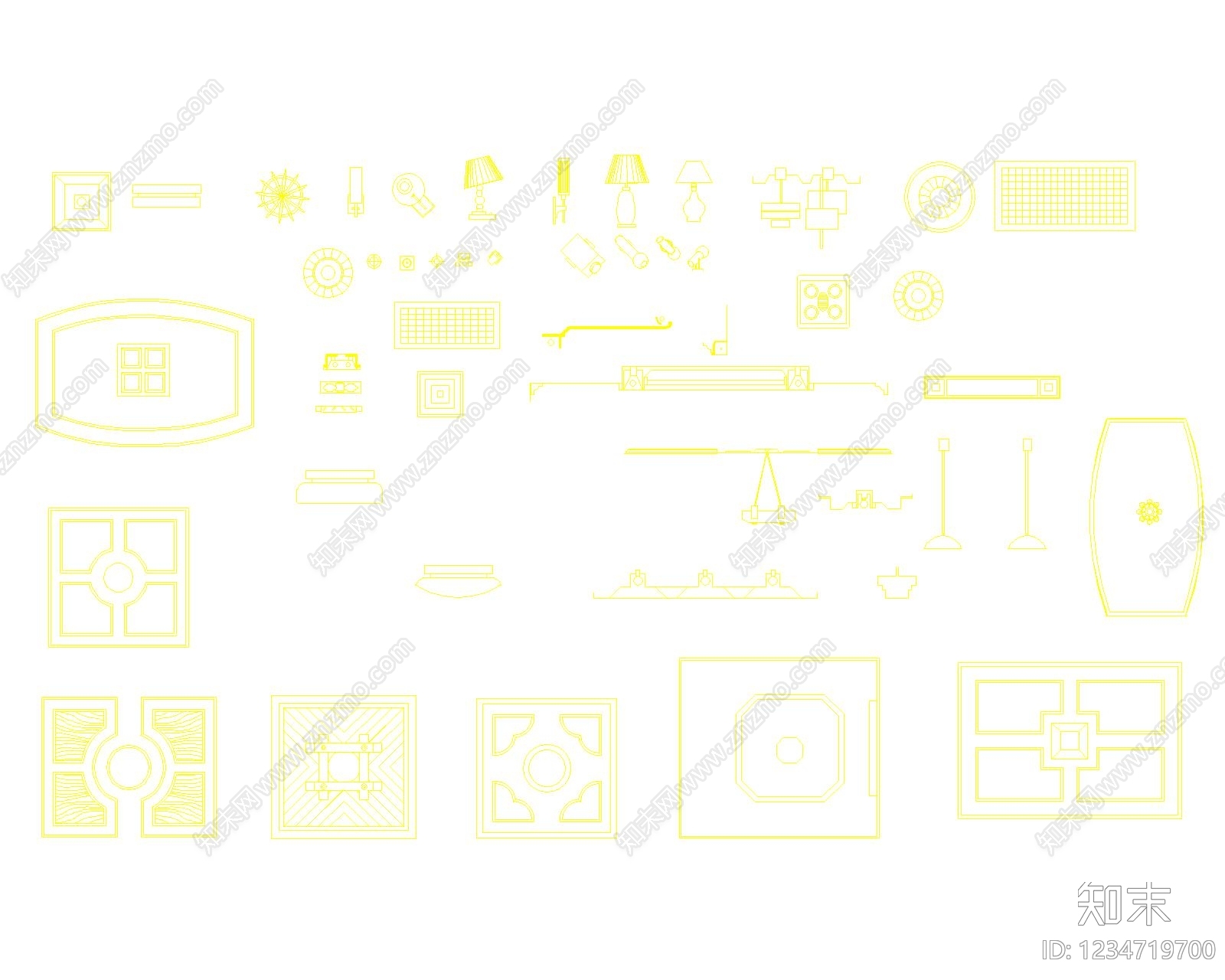 中式灯具图库CAD图纸