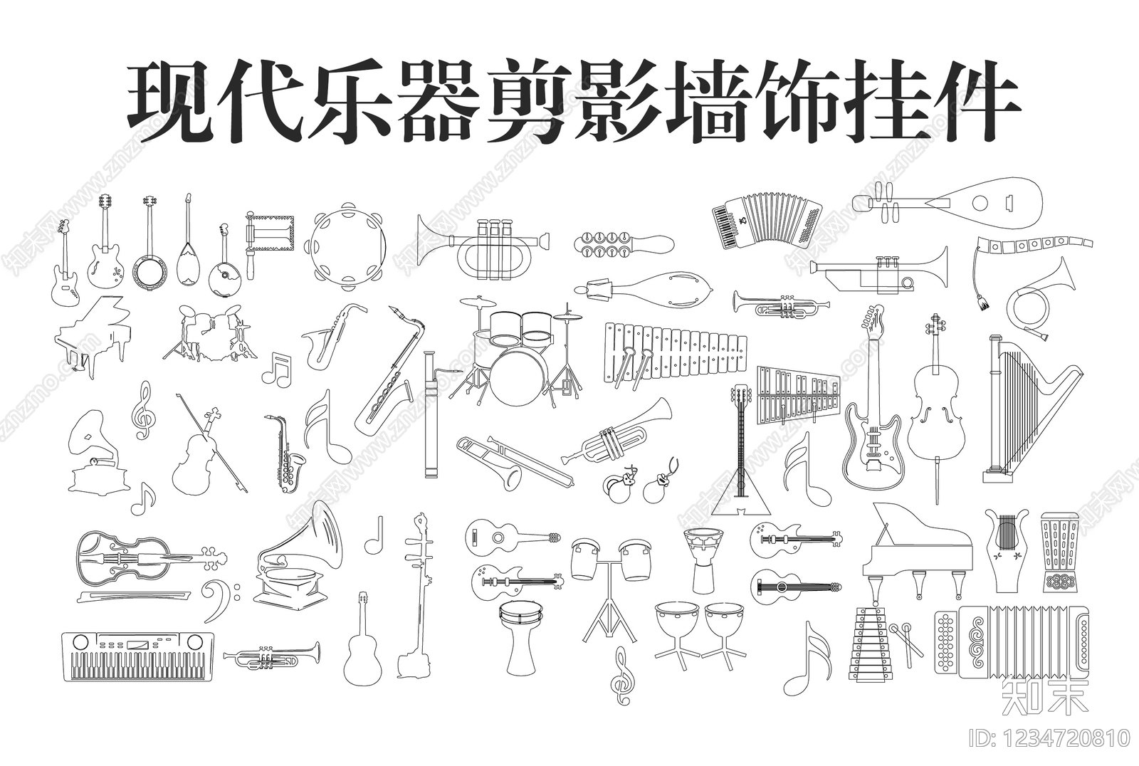 现代剪影图库CAD图纸