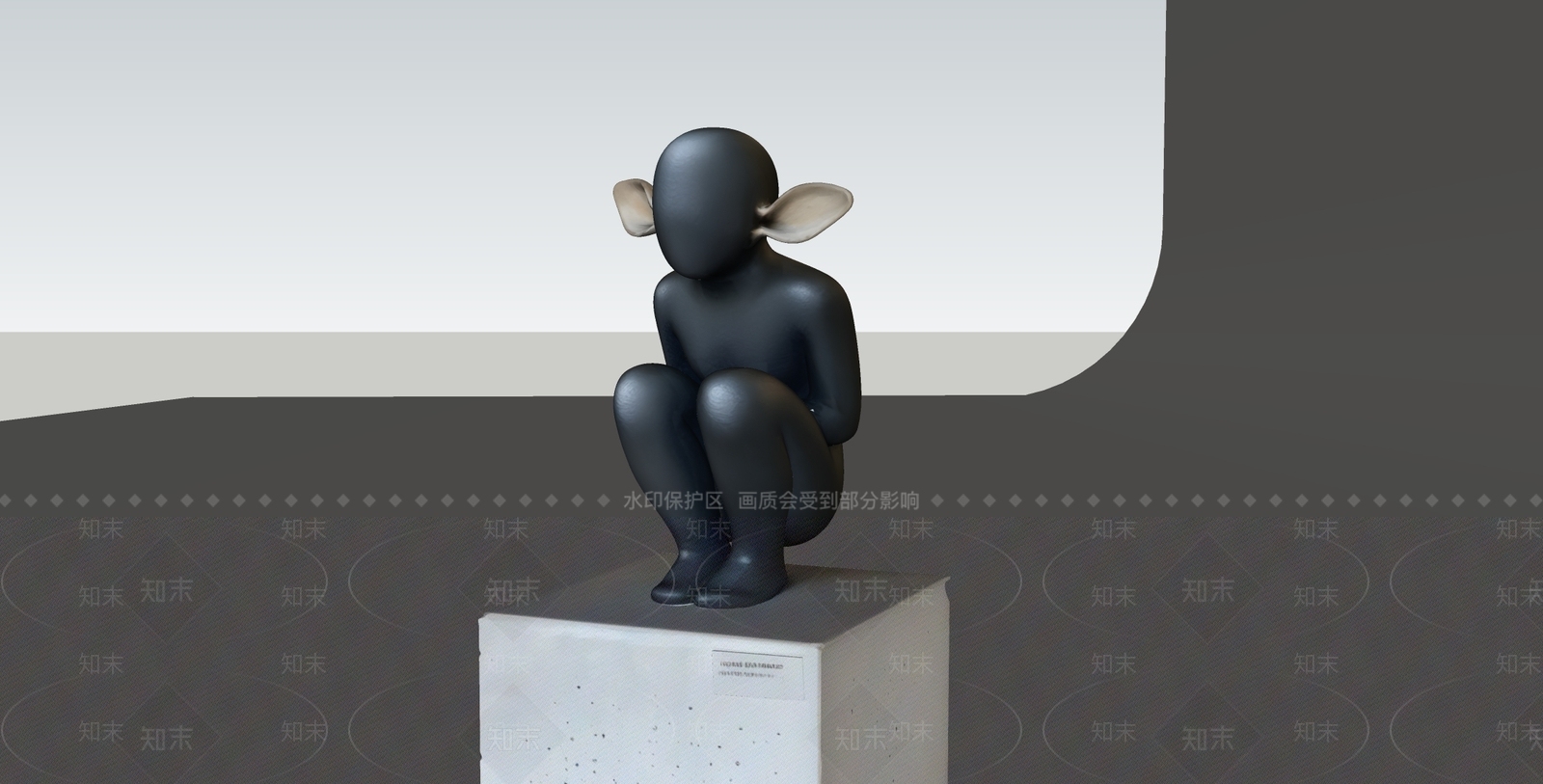 极简雕塑摆件SU模型下载【ID:1234721363】