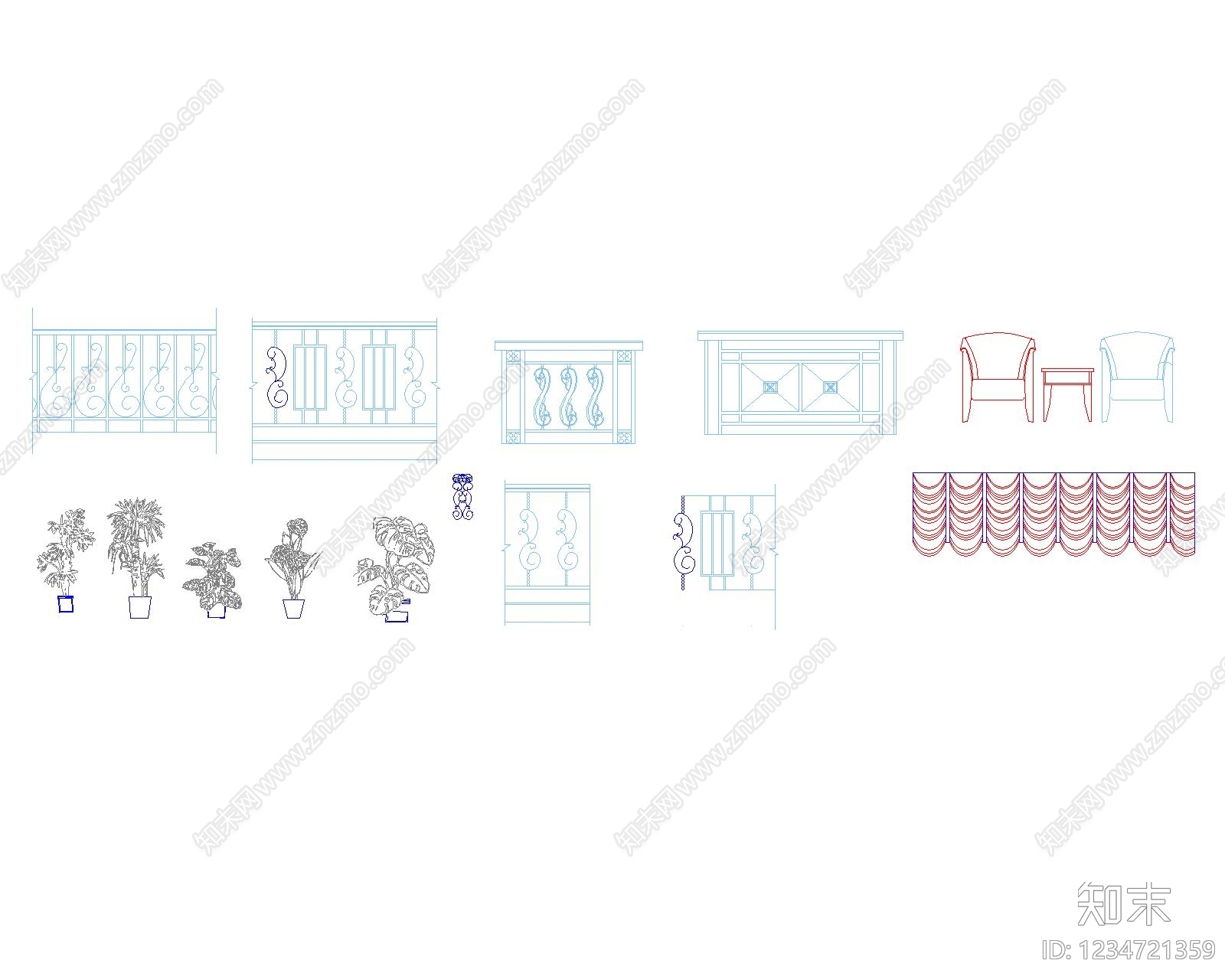 窗帘cad施工图下载【ID:1234721359】