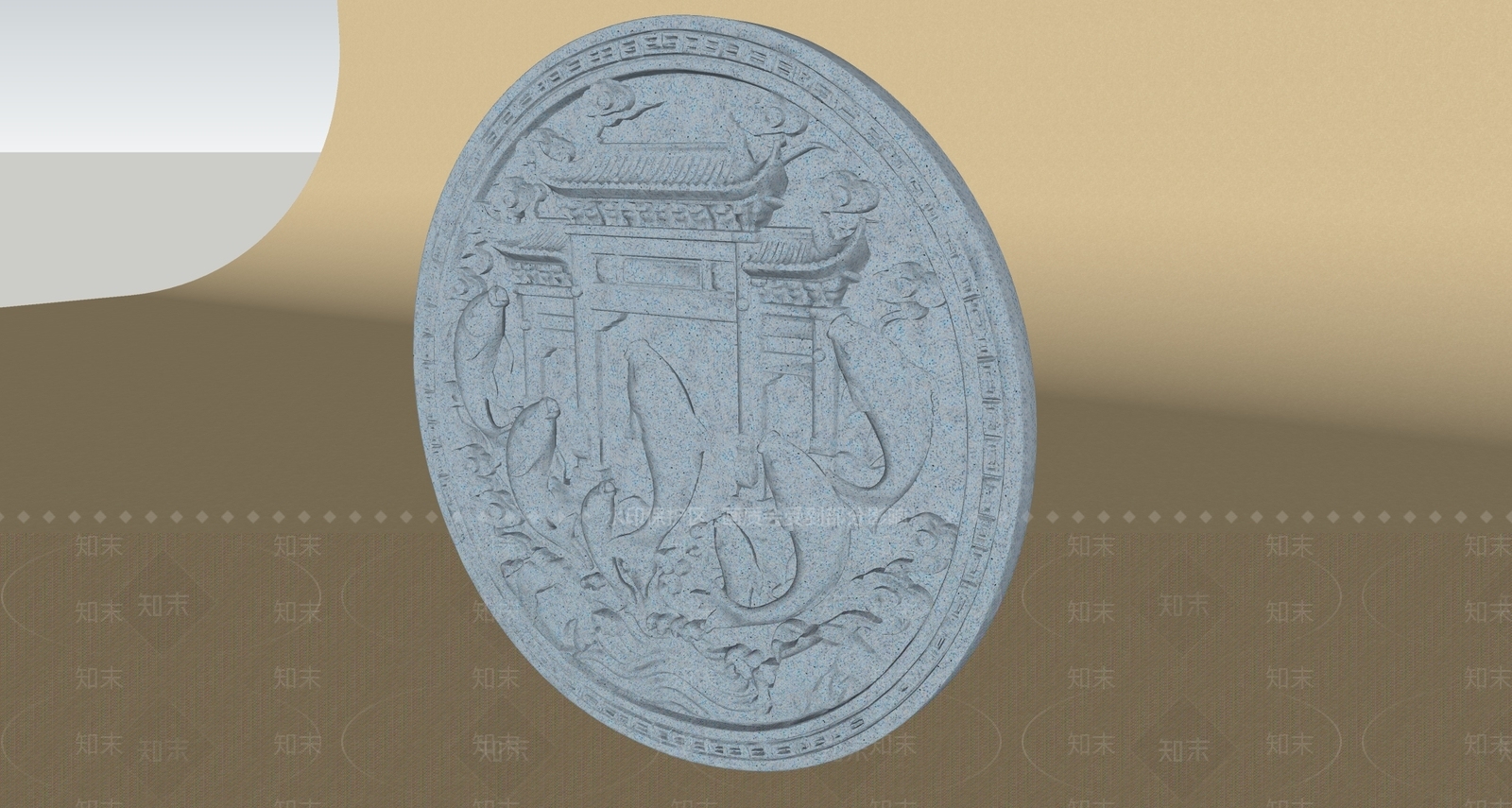 中式雕塑摆件SU模型下载【ID:1234721883】