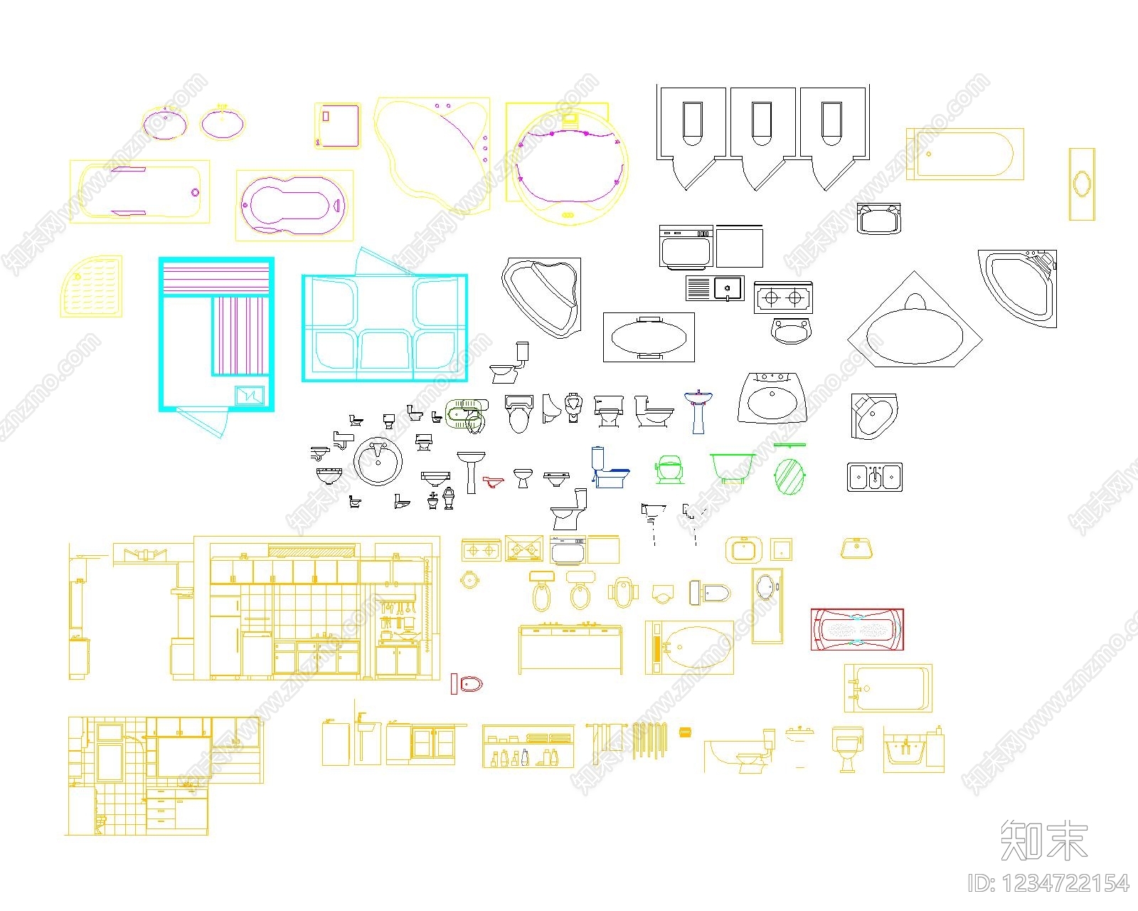 综合软装摆件图库CAD图纸